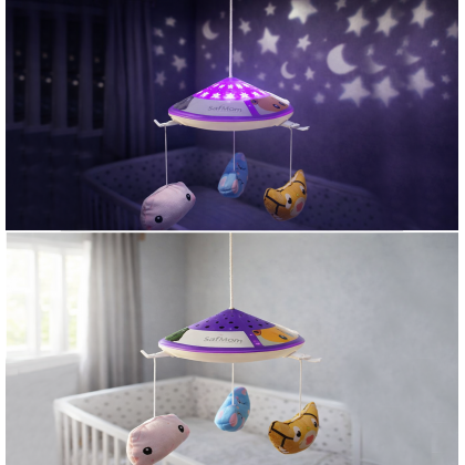 Chubby Baby Bebek Gece Lambası – Yıldız ve Kalp Yansıtmalı, Asılabilir Uyku Lambası